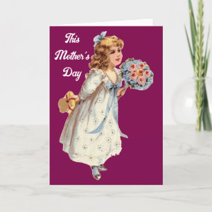 Cartão de Boas Festas do Dia das Mães Vintage Garo