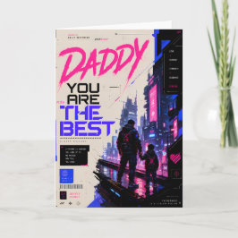 Cartão de Boas Festas do Dia dos Pais Cyberpunk