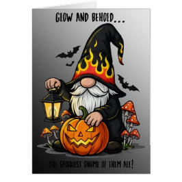 Cartão de Boas Festas do Gnomo de Halloween