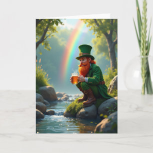 Cartão de Boas Festas do Leprechaun Sortudo
