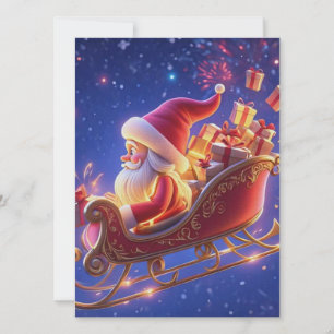 Cartão de Boas Festas do Papai Noel 3D – Festivo H