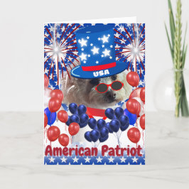 Cartão de Boas Festas do Patriota Americano Poodle