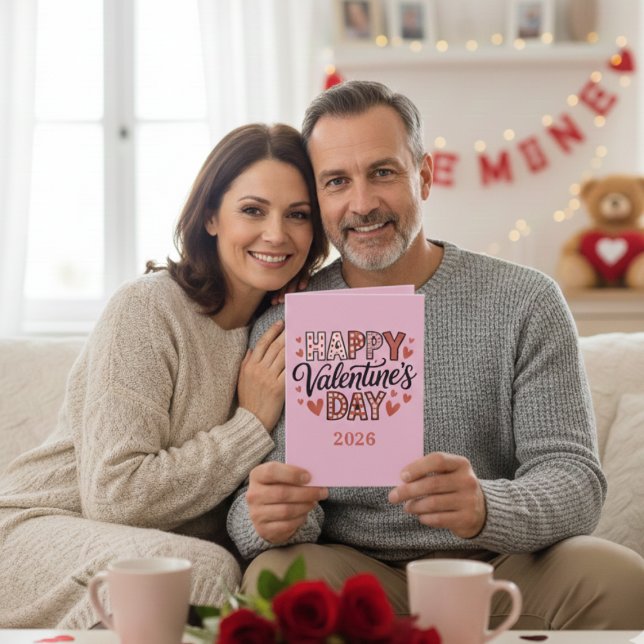 Cartão de Boas Festas Dobrado para o Dia dos Namor (Criador carregado)