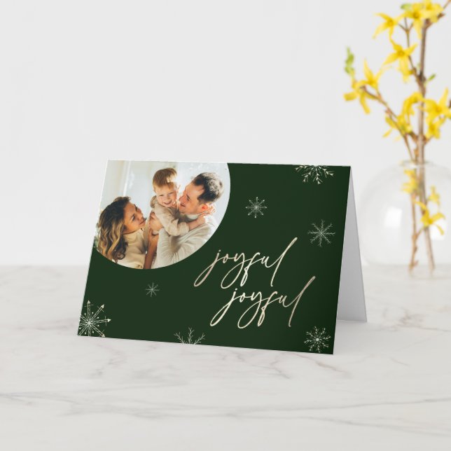 Cartão de Boas Festas Dobrável 5" x 7" Joyful Joyf (Flor Amarela)