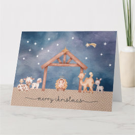 Cartão de Boas Festas Dobrável_Cena de Natal
