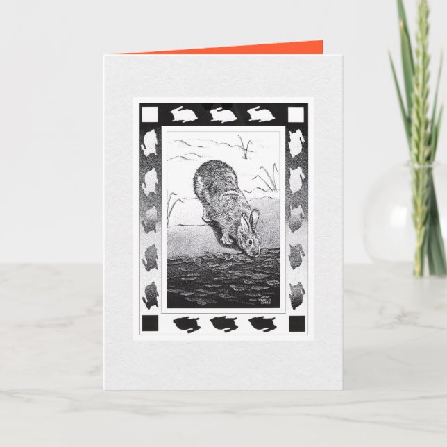 Cartão de Boas Festas Dobrável do Ano Novo do Coel (Frente)