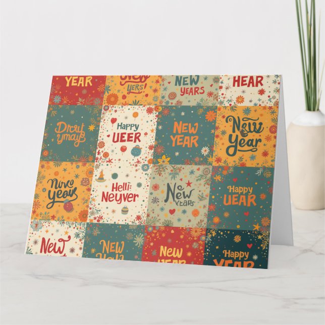 Cartão de Boas Festas Dobrável para Ano Novo (Frente)