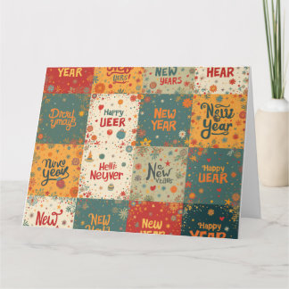 Cartão de Boas Festas Dobrável para Ano Novo