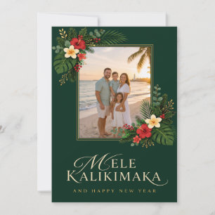 Cartão de Boas Festas Elegante Havaiano Mele Kalik