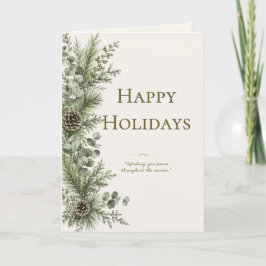 Cartão de Boas Festas Elegante | Winter Botanica