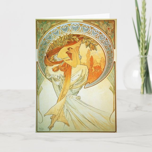 Cartão de Boas Festas em Art Nouveau (Frente)