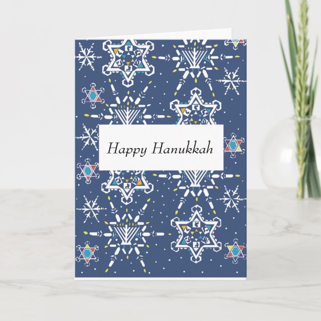 Cartão de Boas Festas Estrelas de Hanukkah (Frente)