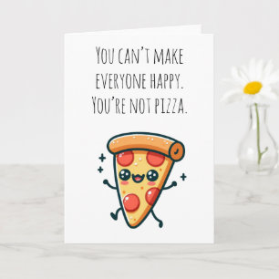 Cartão de Boas Festas Fatia de Pizza Kawaii Engraç