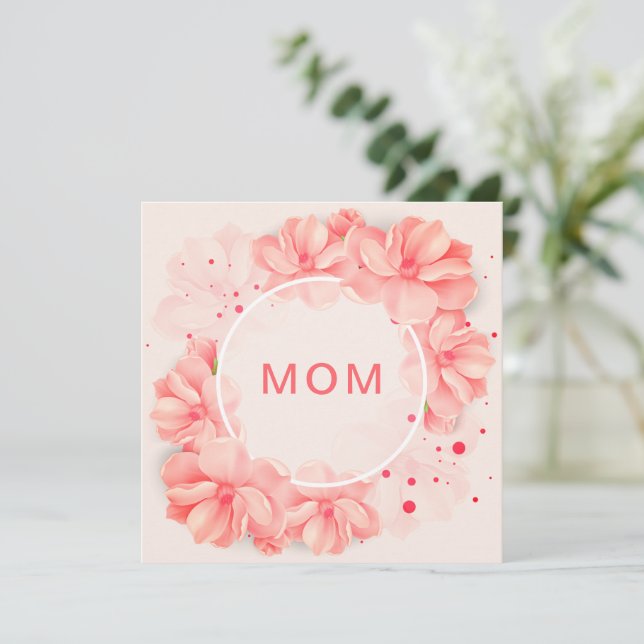 Cartão de Boas Festas Flat HAPPY MOM (Em pé/Frente)