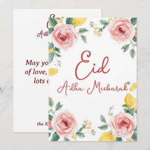 Cartão de Boas Festas Floral Moderno Eid Al Adha M