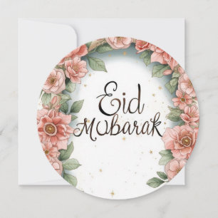 Cartão de Boas Festas Floral Personalizado Eid Mub