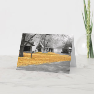 Cartão de Boas Festas Folhas Douradas de Verão Ind