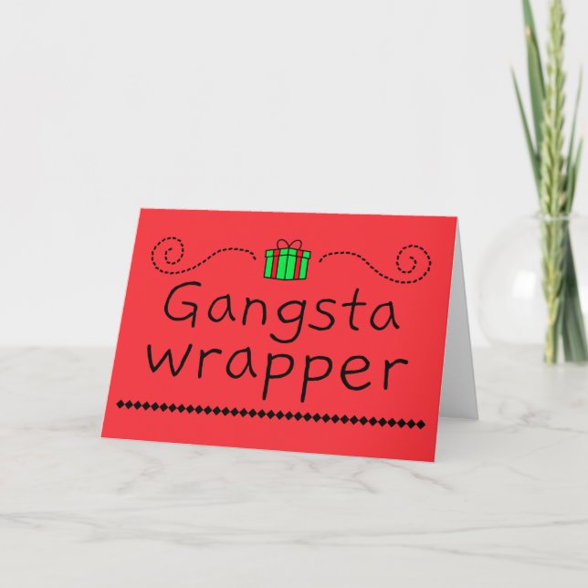 Cartão de Boas Festas Gangsta Wrapper (Frente)
