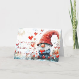 Cartão de Boas Festas Gnome do Dia dos Namorados