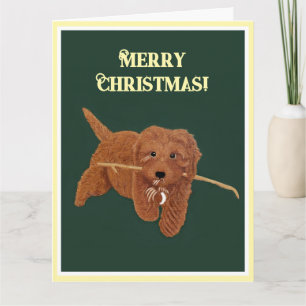 Cartão de Boas Festas Goldie Doodle