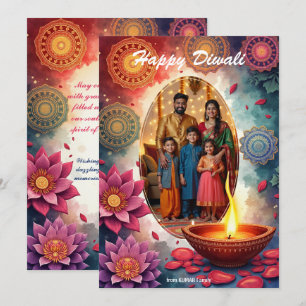 Cartão de Boas Festas Mandala Glow Diwali