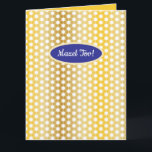 Cartão de Boas Festas 'Mazel Tov' com Estrela Dour<br><div class="desc">Um cartão de boas festas adornado com um clássico padrão da Estrela de Davi em dourado e uma exclamação de alegria nas festas! Personalize o texto com sua própria mensagem.</div>