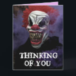 Cartão de Boas Festas: PALHAÇO SINISTRO PENSANDO E<br><div class="desc">Cartão de Aniversário: PALHAÇO SINISTRO PENSANDO EM VOCÊ - CARTÃO GRANDE ENGRAÇADO</div>