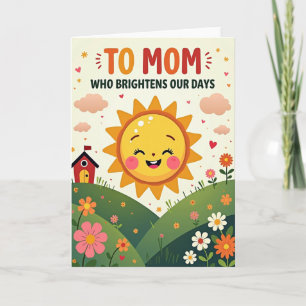 Cartão de Boas Festas para a Mamãe Sol Radiante