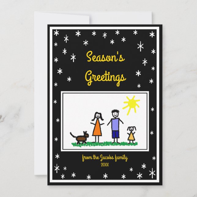 Cartão de Boas Festas Personalizado com Estrelas P (Frente)