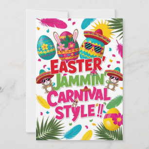 Cartão de Boas Festas Pop-Up "Easter Jammin’ Carni