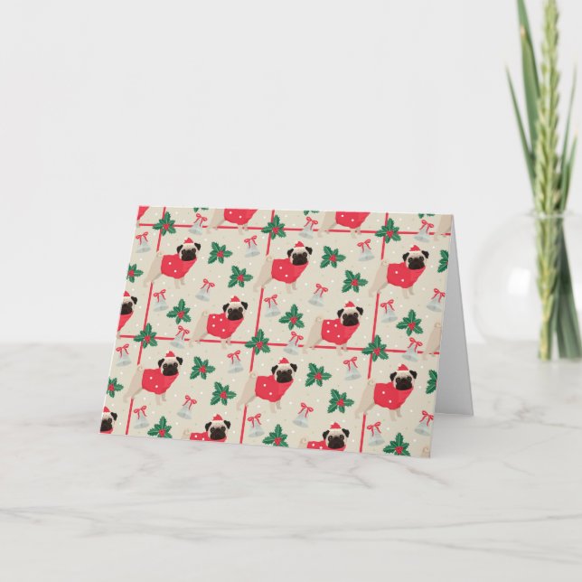 Cartão de Boas Festas Puggy (Em Branco) (Frente)