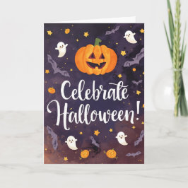 Cartão de Boas Festas Retrô de Halloween