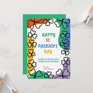 Cartão de Boas Festas Retrô do Dia de São Patrício