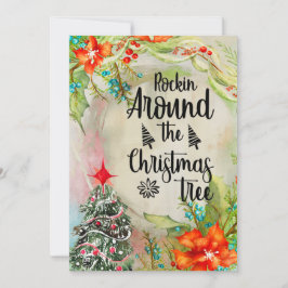 Cartão de Boas Festas Rockin' Around the Christmas