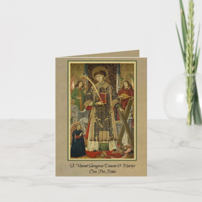 Cartão de Boas Festas São Vicente de Saragoça Diác (Frente)