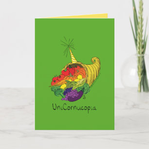 Cartão de Boas Festas Unicornucopia de Ação de Gra