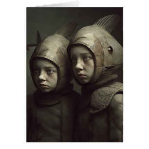 Cartão de Boas Festas Weird Fish Twins