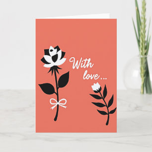 Cartão de Boas-Vindas Amor Floral Coral