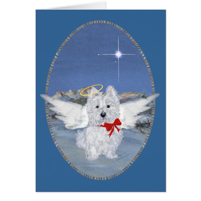 Cartão de Boas-Vindas Anjo Westie (Frente)