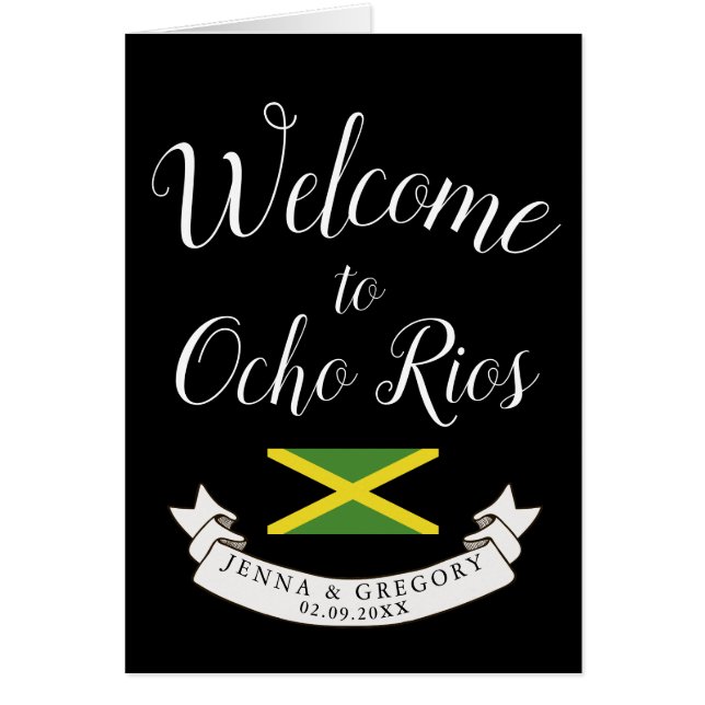 Cartão Dê boas-vindas ao costume do casamento do destino (Frente)