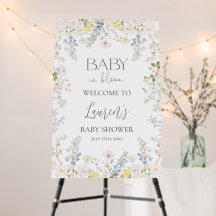 cartão de boas-vindas Baby in Bloom Wildflower Bab
