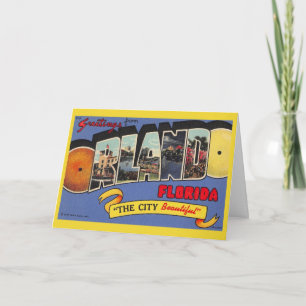 Cartão de Boas-Vindas Colorido Vintage Orlando