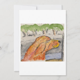 Cartão de Boas Vindas com Cachorro no Carro