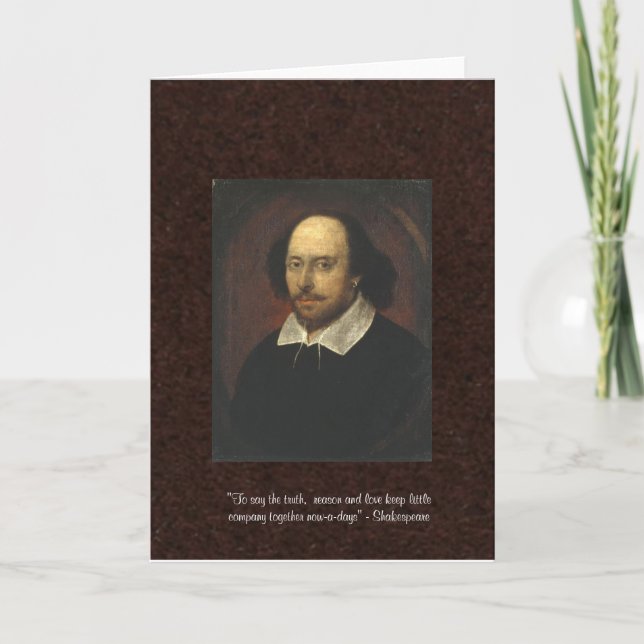 Cartão de Boas Vindas com Citação de Shakespeare " (Frente)