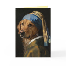 Cartão de Boas-Vindas com Golden Retrieve e Brinco