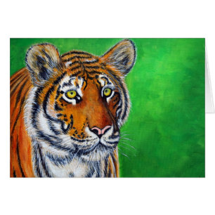 Cartão de Boas-vindas com Pintura de Tigre
