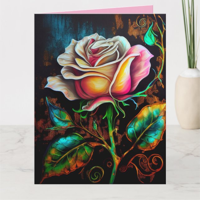 CARTÃO DE BOAS-VINDAS COM ROSAS PARA DIA DAS MÃES (Frente)