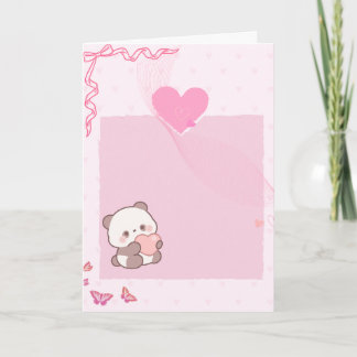 Cartão de Boas Vindas Corações Rosa Pastel Fofo 💗