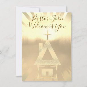 Cartão de Boas-Vindas da Igreja do Pastor Ministro