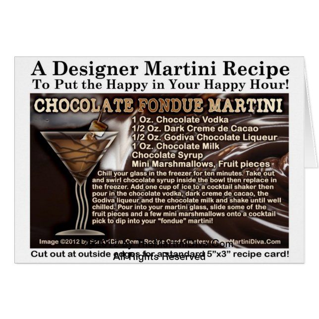 Cartão de Boas Vindas da Receita do Martini de Fon (Frente Horizontal)